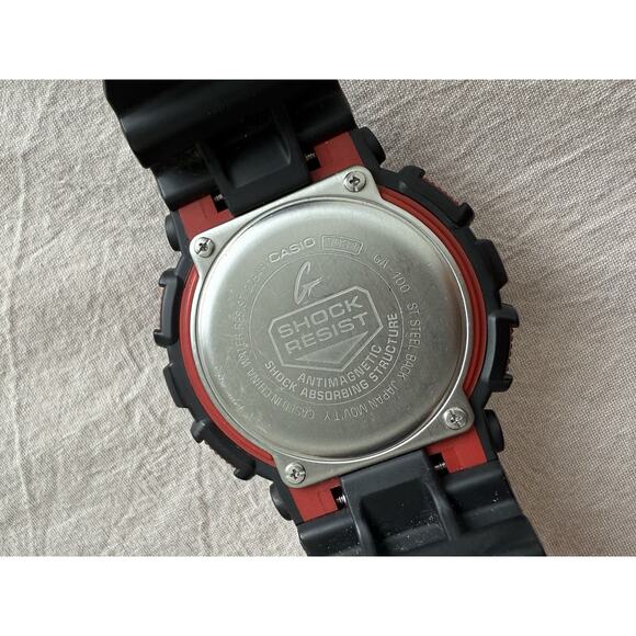 Casio G-Shock GA-100 Black & Red Analog Digital Shock Resistant Watch WR200M - Picture 15 of 16
